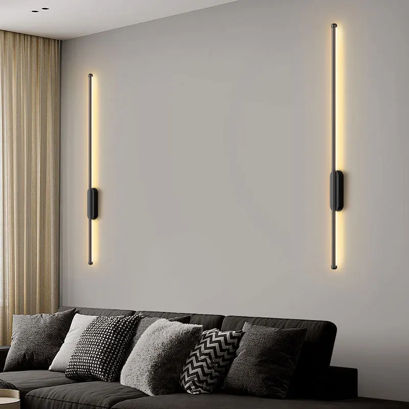 Imagem -03 - Modern Gold Led Strip Lights Lâmpada de Parede Arandela Sala de Estar Wall Decor Luz para Escada Corredor Decoração de Casa