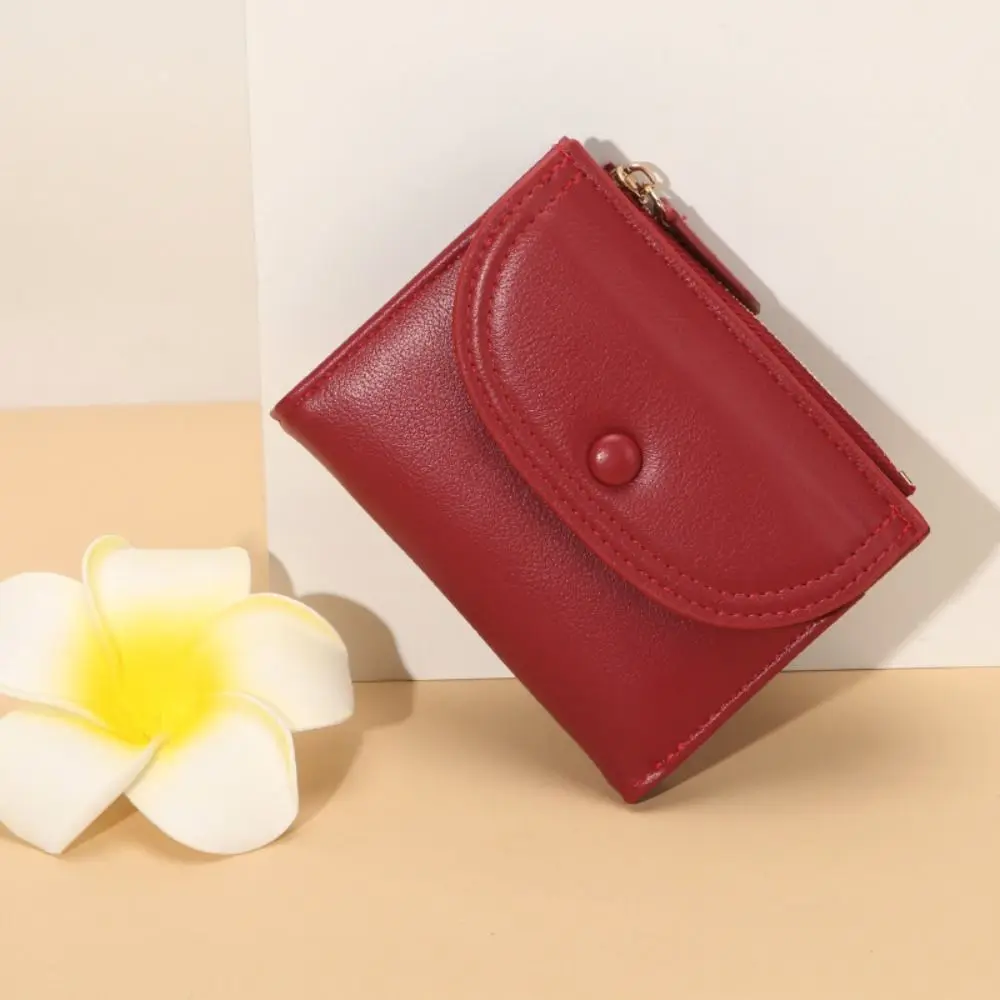 Card Holder Short Style Women Wallet Foldable Delicacy Mini Wallet PU Colorful Cash Wallet Women