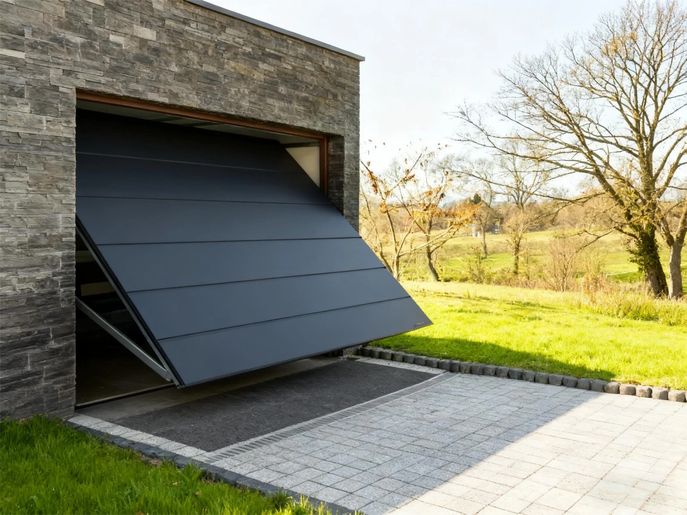 EdgyDoor Custom Flip-Up Garage Door - Durable, Sturdy for Residential Use