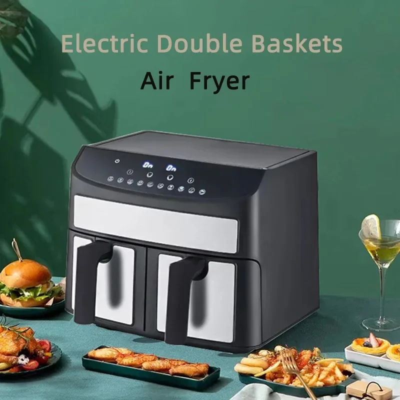 8l Dual Basket Air Fryer Power Airfryers With Temperature Control Electric Air Frier Digital Power Air Fryer