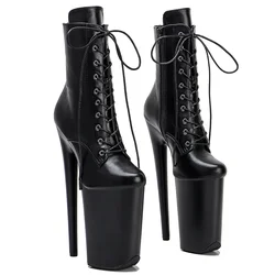 Leecabe-Botas Sexy Superiores Matte PU, Saltos Altos, Sapatos de Dança Plataforma Pole, 23cm, 9 Polegadas