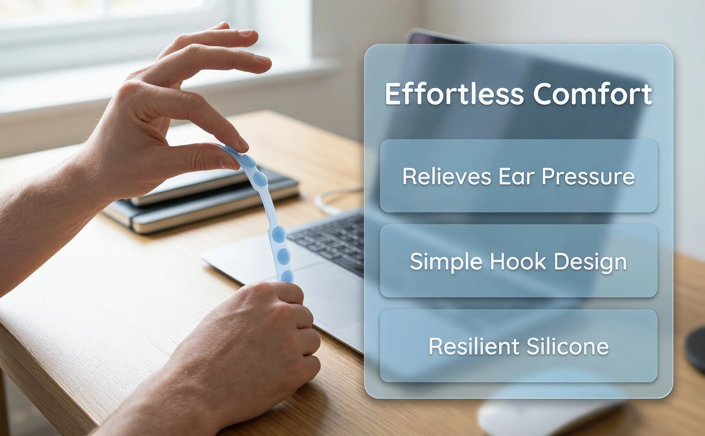 6Pcs Soft Flexible Silicone Mask Hooks Adjustable Mask Extension Buckle Ear Protector Strap for All Face Masks Comfort Fit Daily