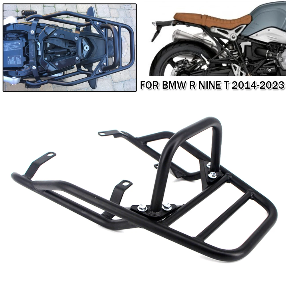 Motorcycle Rear Seat Rack With Handle Grip Luggage Bracket Carrier Cargo Shelf Support For BMW R Nine T R9T Pure Racer 2014-2023