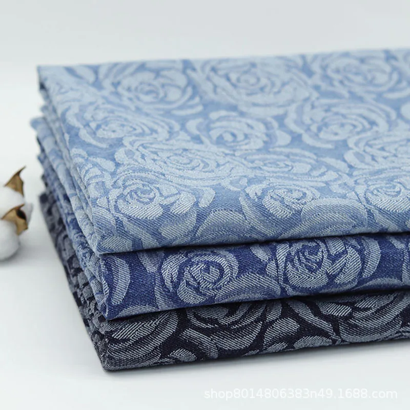 

Розовая жаккардовая джинсовая ткань по метрам Весна Осень Высокое качество Платья Брюки Куртки Одежда Сумки Дизайнерские ткани