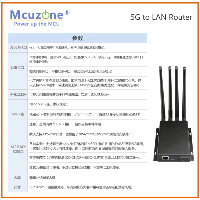 (model:MR5110)5G to LAN Adaptor 5G Router,1Gbps RJ45 USB3.0, 5G CPE, driver free, plug and play, X86 R5S,RM500U RM500Q FM650