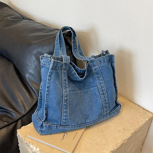 Bolso de mezclilla todo en uno de moda de ocio universal de gran capacidad para las cuatro estaciones