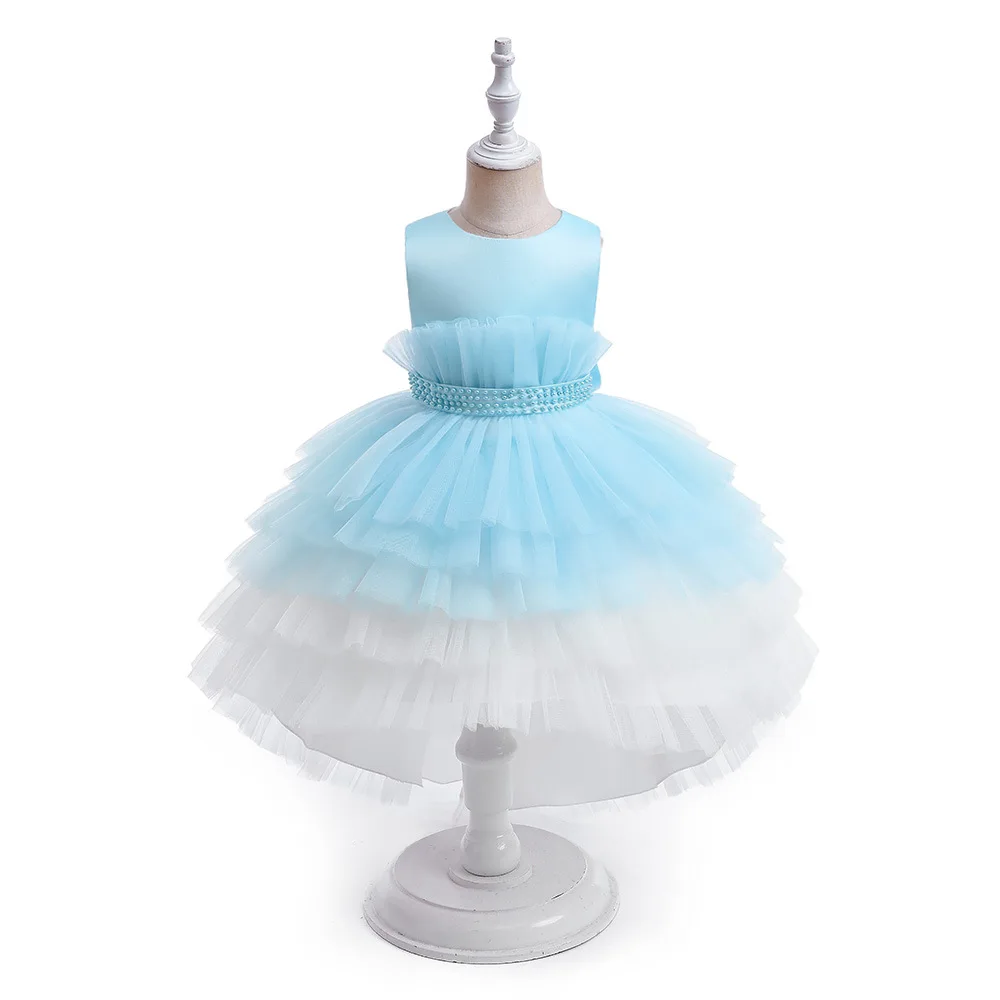 2025 Princess Evening Party New Children's Gradient Tulle Princess Dress Girls Dresses Bridal Gowns Kids Dresses Flower Dresses