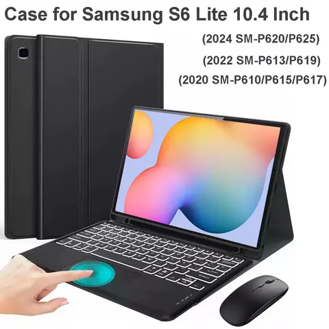 Case for Samsung Tab S6 lite 10.4 Inch,Bluetooth Keyboard cover for Galaxy Tab S6 lite SM-P620/P625/P613/P619/P610/P615/P617