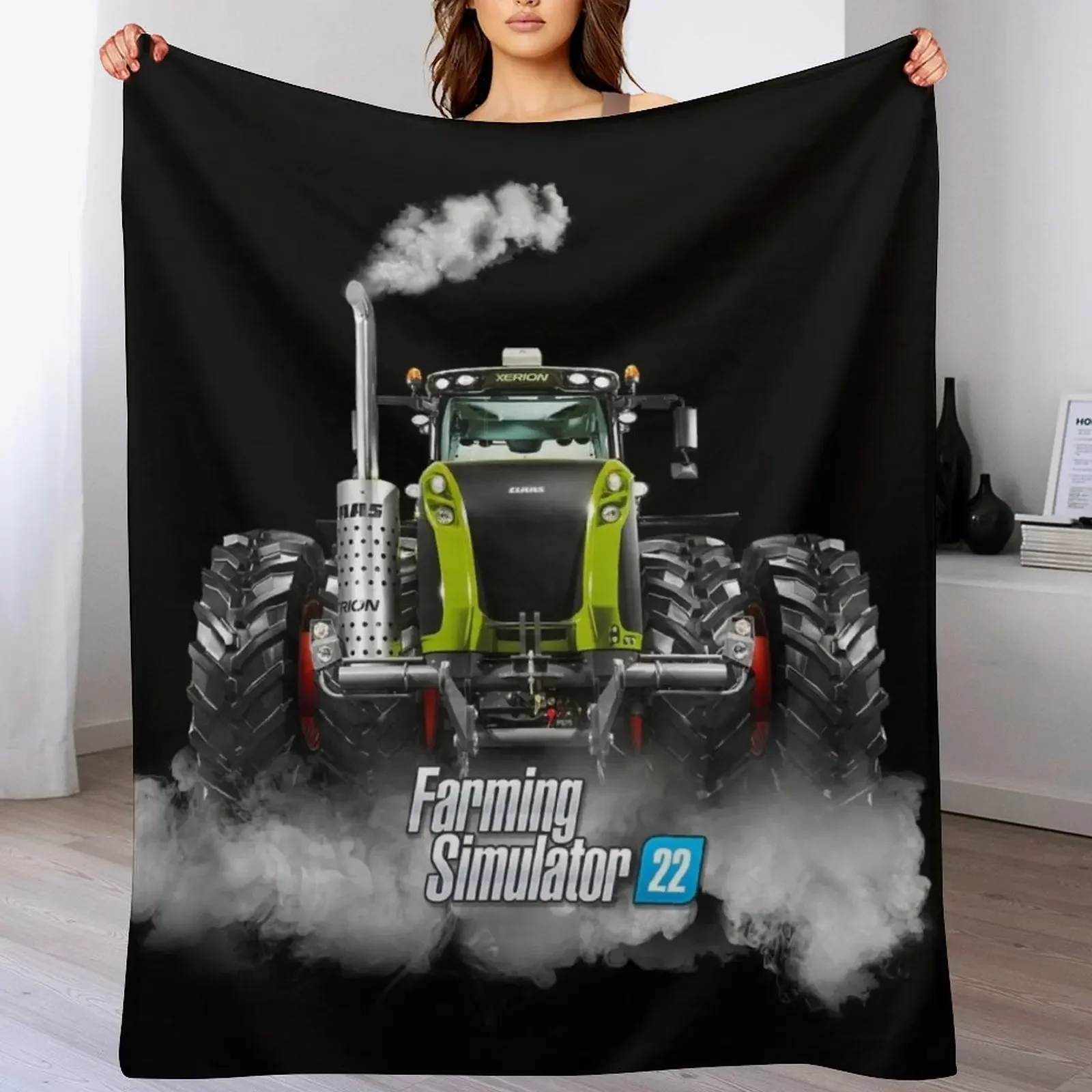 Farming Simulator Mask 22 Class Xerion Throw Blanket Stylish Warm Blanket for Living Room Bedroom