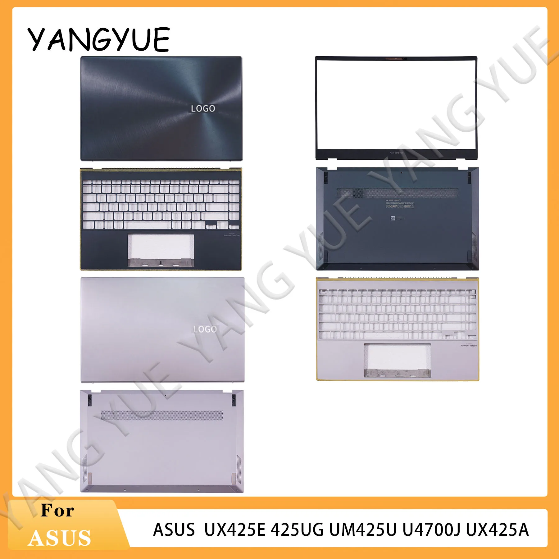 

Bottom Case For Asus ZenBook 14 Upper Lower Case U4700J UX425J UX425JA UX425 UX425E UM4251 Screen Back Shell Frame Top Cover Bez