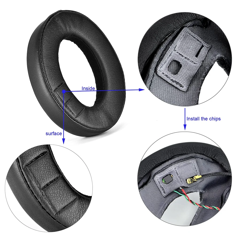 Substituição earpads almofadas de almofada da orelha muffs peças reparo para o papagaio zik zik1.0 zik1 zik primeira geração sem fio fones de ouvido