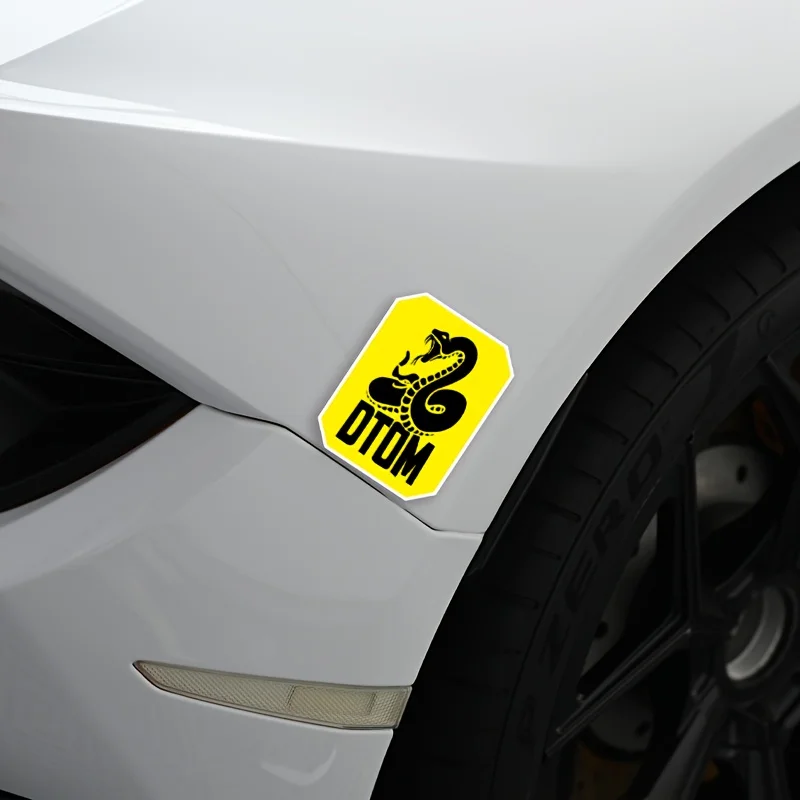 

Snake DTOM Text Stickers Waterproof Vinyl Decals for Car Bike Laptop Decor Yellow Black White Multi-color