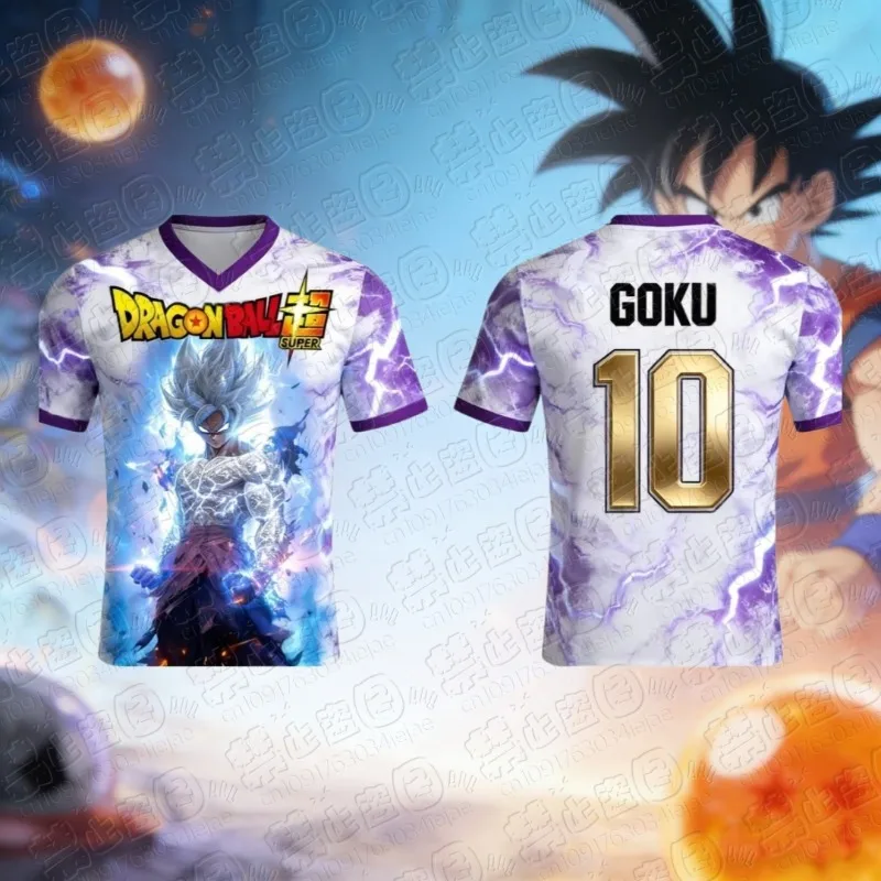 2026 Dragon Ball Super Saiyan Goku Grafik-Fußballtrikot Sommer Sport Schnelltrocknend Herren T-Shirt Kinderbekleidung Damen T-Shirt