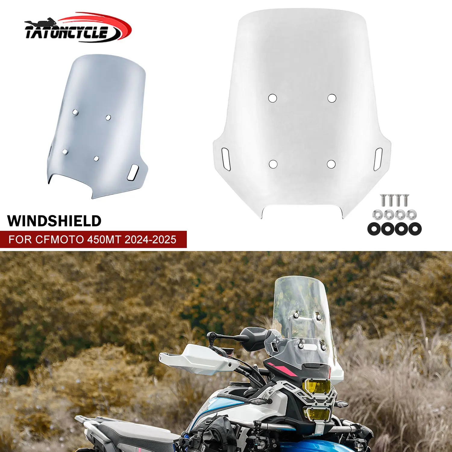 

Motorcycle WindScreen Windshield for CFMOTO 450MT 2024-2025 Wind Screen Shield Air Deflector ABS Material Motorbike Accessories