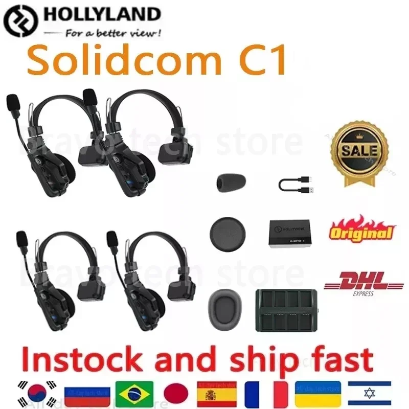 2026 New Solidcom C1 Wireless Intercom Communication Headset Remote Single Ear Headphone Microphone 1000ft Los Range 350meter
