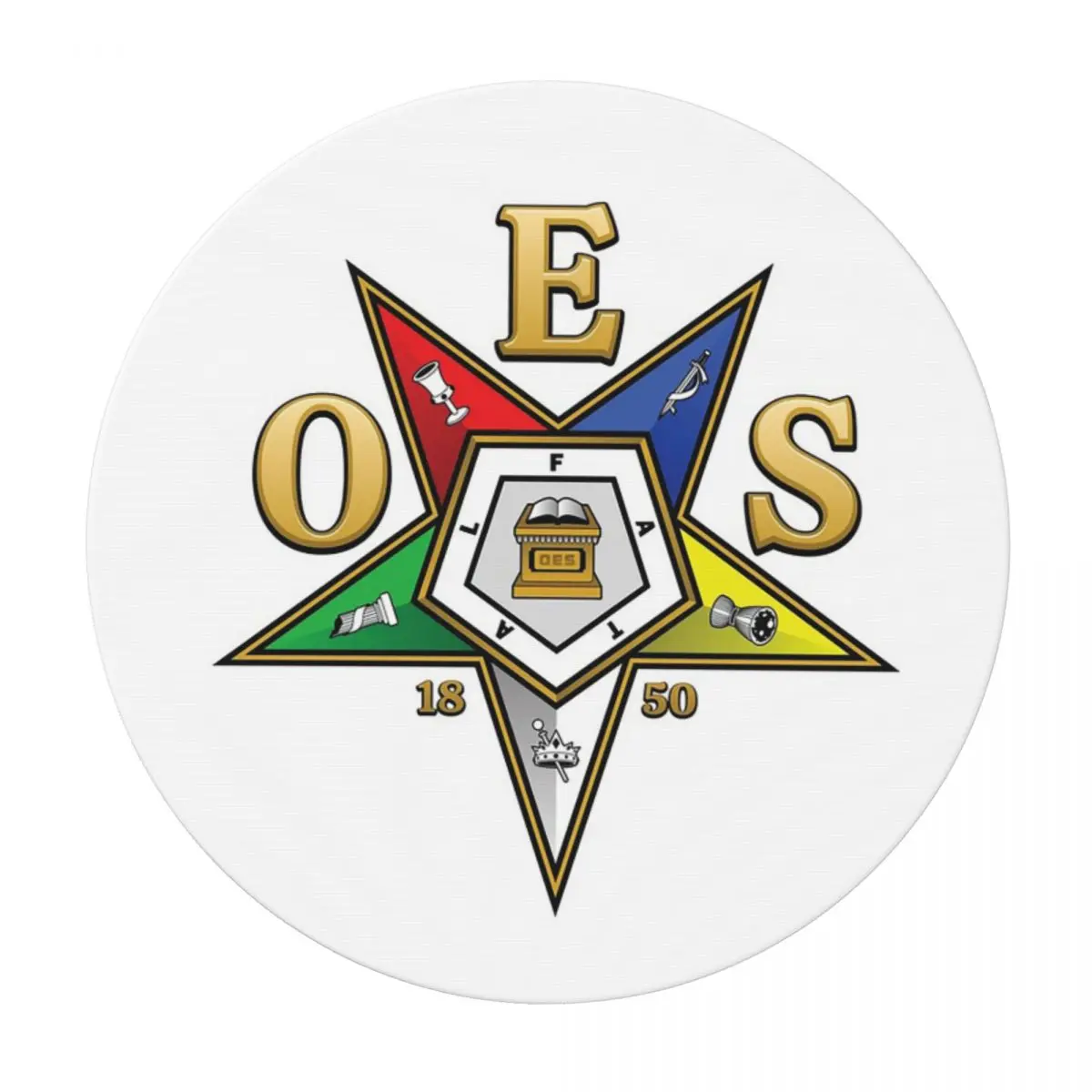 Oes Order Of The Eastern Star Waterproof Round Tablecloth Oilproof Table Cloth for Kitchen Events Dining Table Cover
