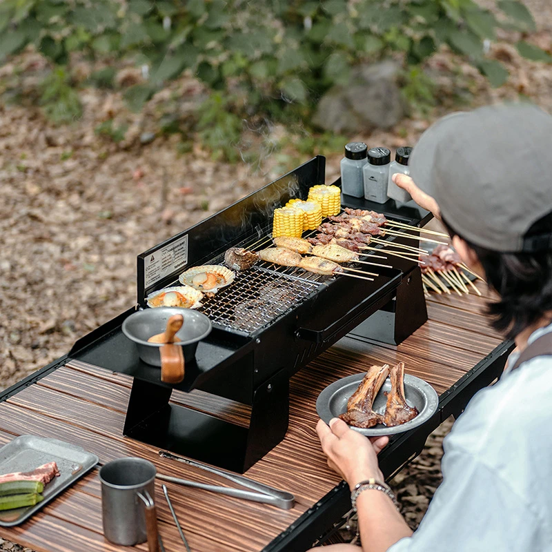 Naturehike Tabletop Grill Portable Folding Bbq Stove For Outdoor Camping Travel Picnic Charcoal BBQ Table Travel Cook Box Grill