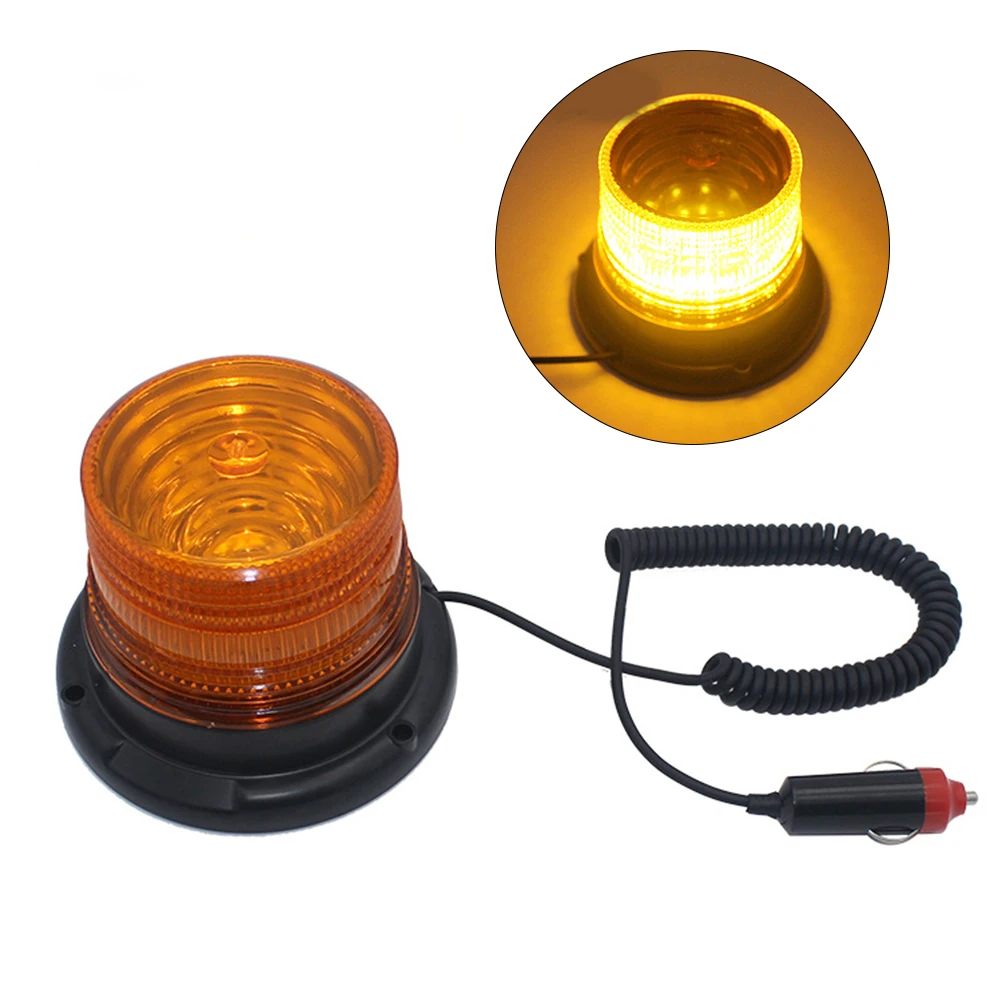 

30 Led Emergency Warning Light Yellow Waterproof Magnetic Strobe Vehicle Flash Light Fast Always On Mode 0.6-2.7M Retractable
