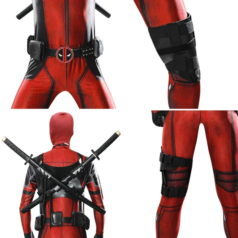 أزياء مارفل المضادة للبطل ديدبول نمط جديد للأولاد والكبار ملابس تنكرية مع ملحقات مسلحة واد ويلسون رايان رينولدز