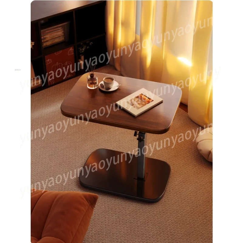 C-shaped Side Table Coffee Table, Waterproof Living Room Sofa Side Table, Height Adjustable, Panel Can Be Flipped