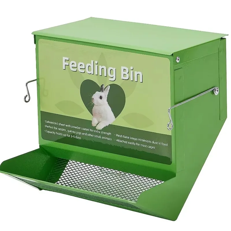 

Feeding trough Galvanized metal rabbit feeder, small animal feeder