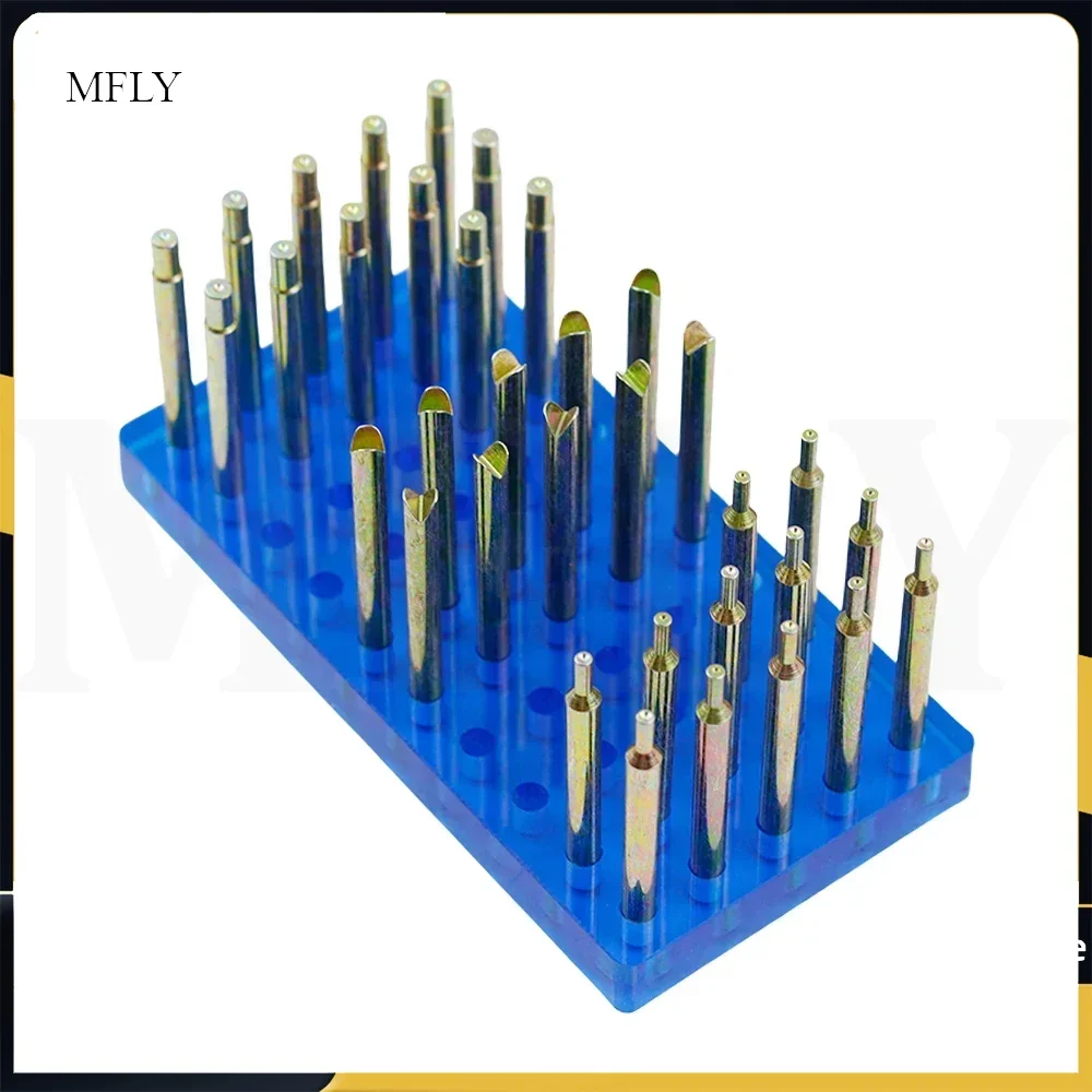 High Precision Gem Dopsticks Set 34pcs Diameter 6MM Length 65MM Gemstone Dop Stick with Storage Box Stone Faceting Grinding Tool