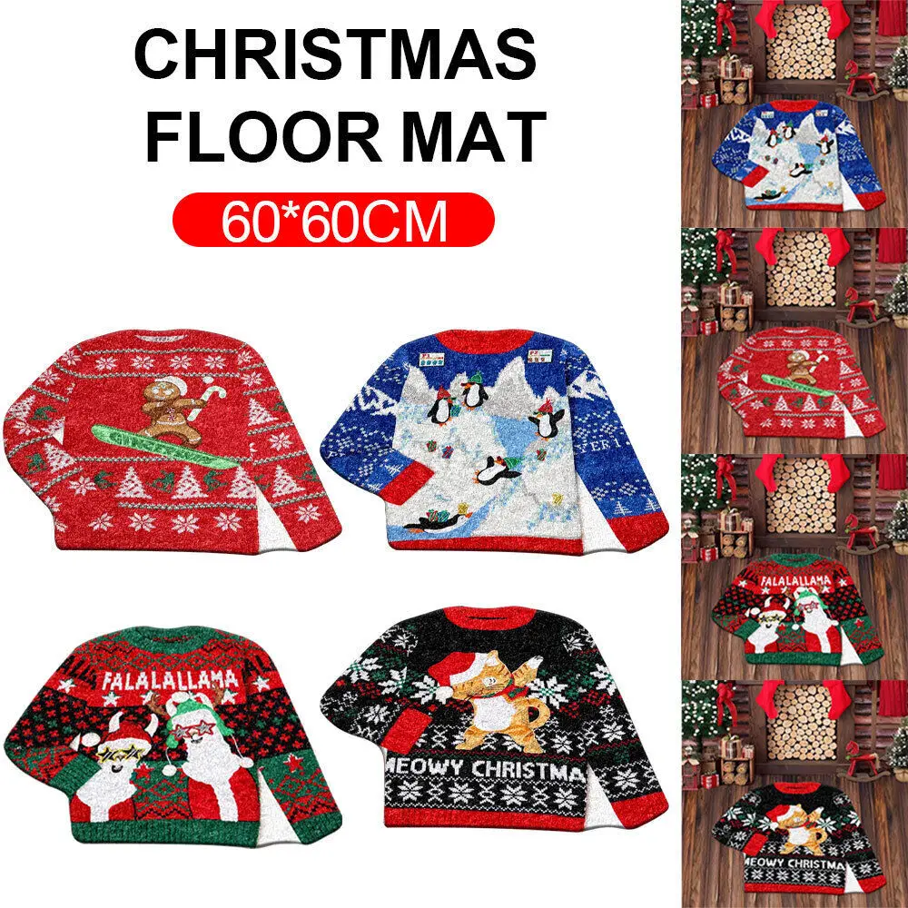 Christmas Sweater Carpet Irregular Faux Cashmere Bedroom Bedside Rug