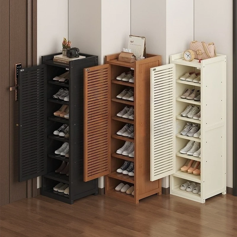 Home shoe rack home door good-looking single belt door small narrow shoe cabinet indoor Nanzhu new 2025 mini