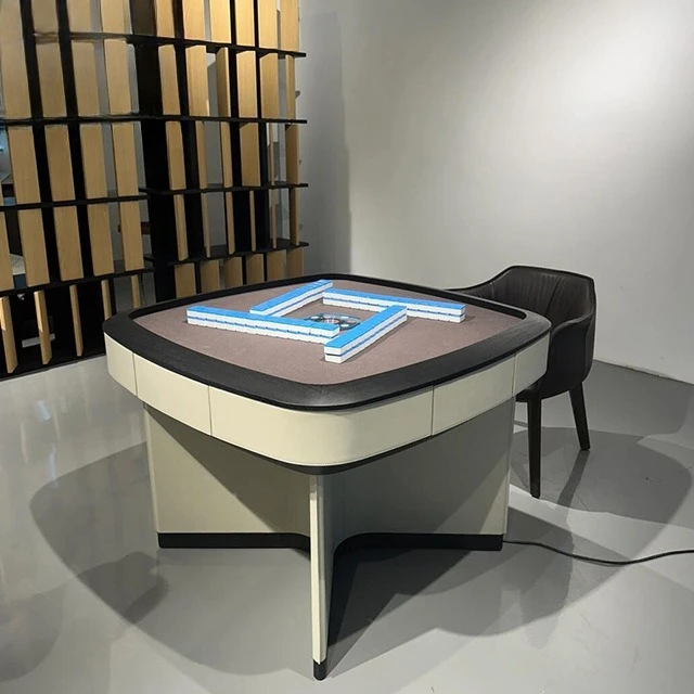 Italian modern, entertai ment fur niture, saddle leather ga e table, fully auto matic multi-functional mah jong table