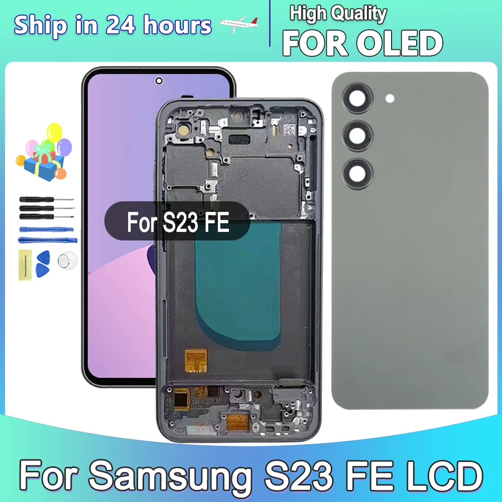 Écran OLED pour Samsung S23FE, écran LCD, écran tactile avec cadre pour Samsung S23 FE S711 S711B S7110 S711U