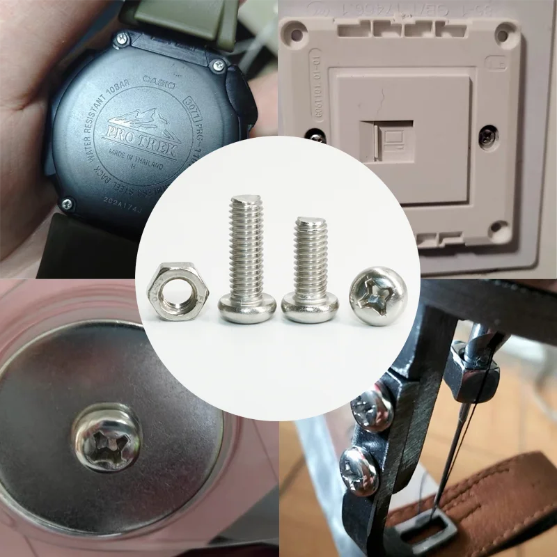 M1 M1.2 M1.4 M1.6 M2 M2.5 M3 Машинные винты Phillips с крестообразным шлицем и потайной головкой Винт из нержавеющей стали 304 Набор болтов для телевизора и компьютера