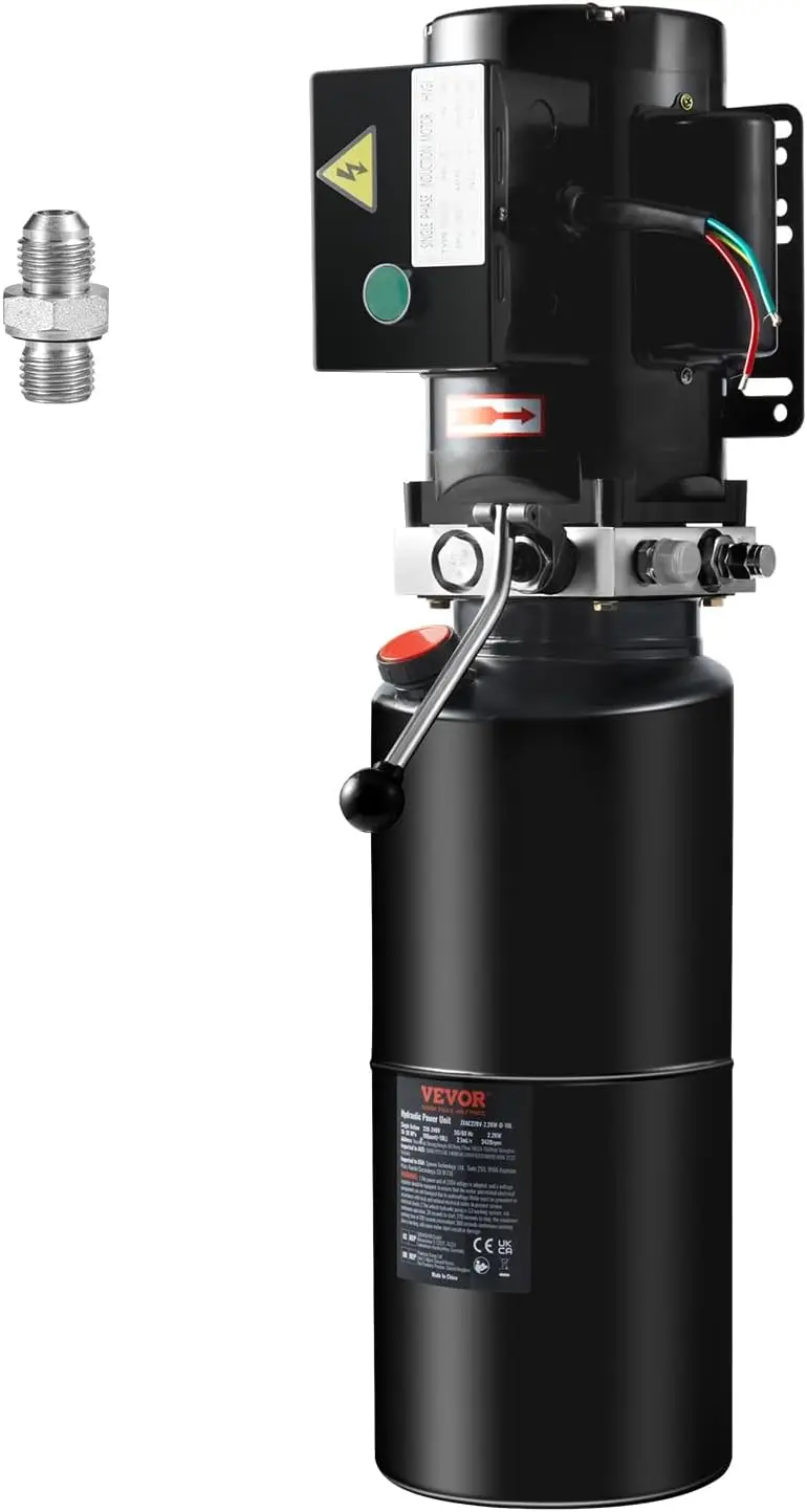 

220V 10 Quart Hydraulic Pump Unit with Steel Tank for Car Lifts and Auto Repair