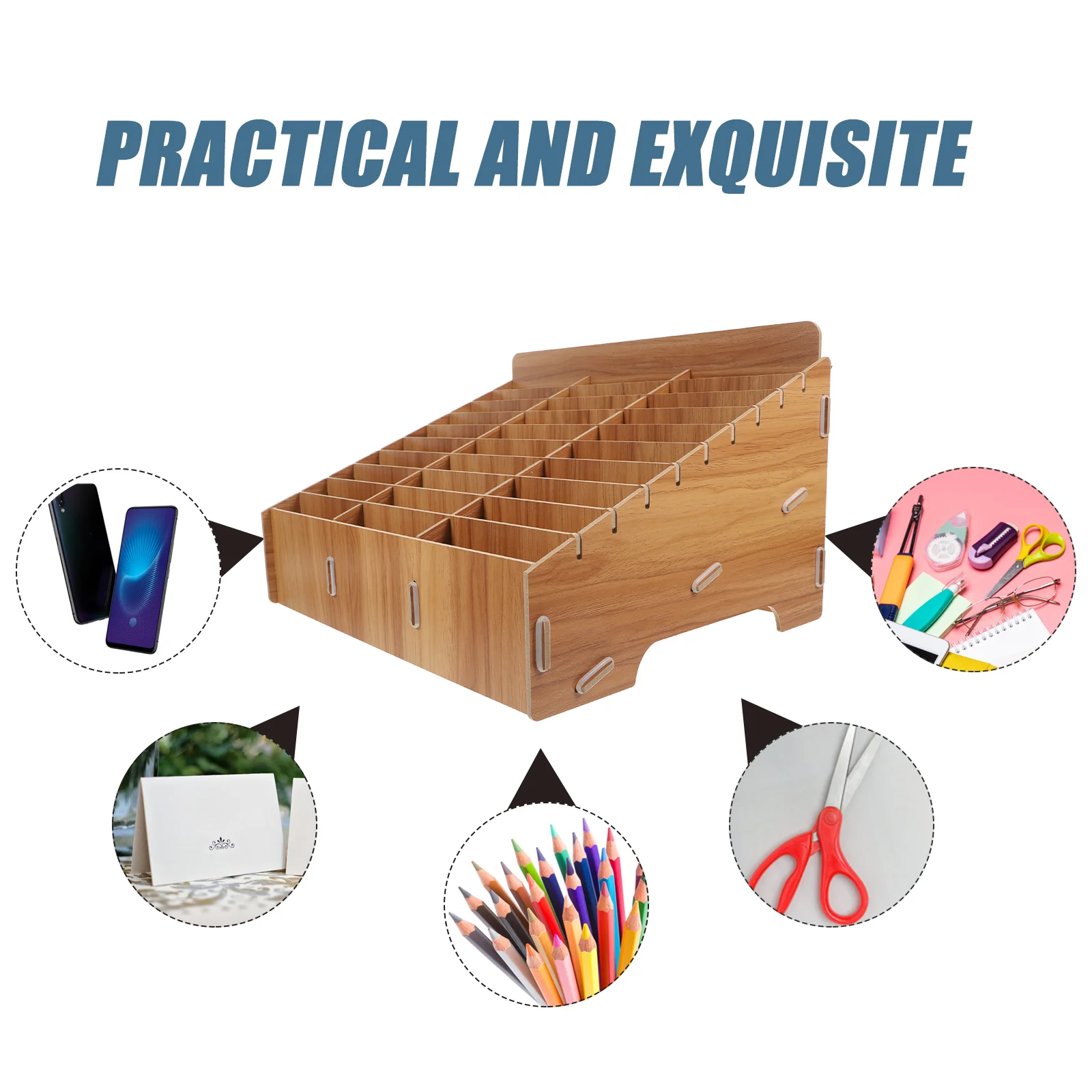 Organizer Mobile Phone Storage Box Desk Holder Monitor Stand 3150X2350X1850CM Wooden Display Rack