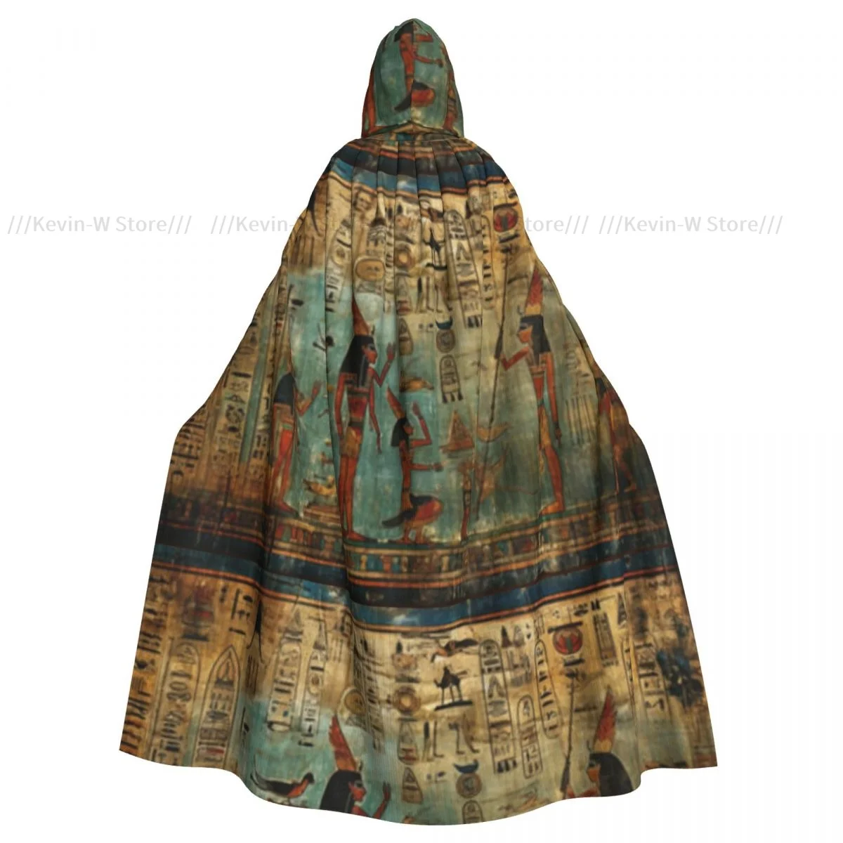 Unisex Adult Egyptian Hieroglyphs Cloak with Hood Long Witch Costume Cosplay