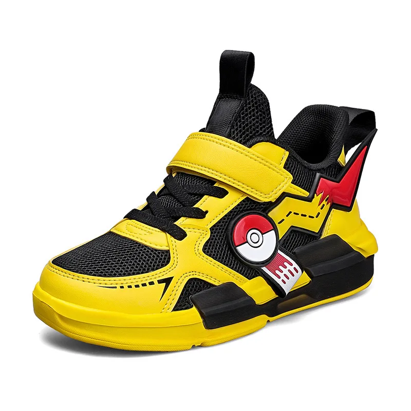 Pokemon Pikachu scarpe sportive per bambini primavera e autunno moda Anime Boy Sneakers studente scarpa da corsa antiscivolo traspirante