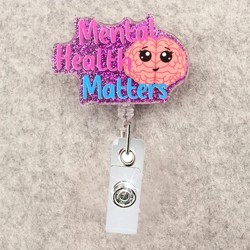 New Cartoon Uterus And Brain Medical Nurse Retractable Badge Reel ID Card Holder Exhibition Name Card Clip