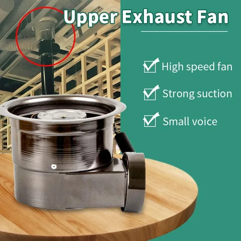 Korean BBQ Restaurant Proof Extractor Indoor Barbecue Smoke Exhaust Pipe 75W Motor Fan for BBQ Grill
