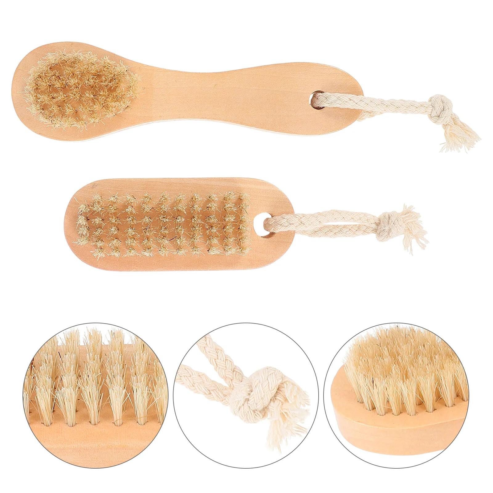 2 Stuks Hemu Pig Haar Borstel Gezichtsreiniging Huidverzorging Tool Gezicht Wassen Scrubber Exfoliërende Borstels Voor En