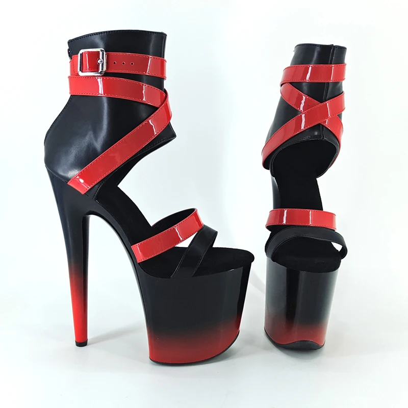 Leecabe  20CM/8inches Matte PU Mix shiny PU  Fashion trend  high heel  platform Sandals stripper heel Pole Dance shoes