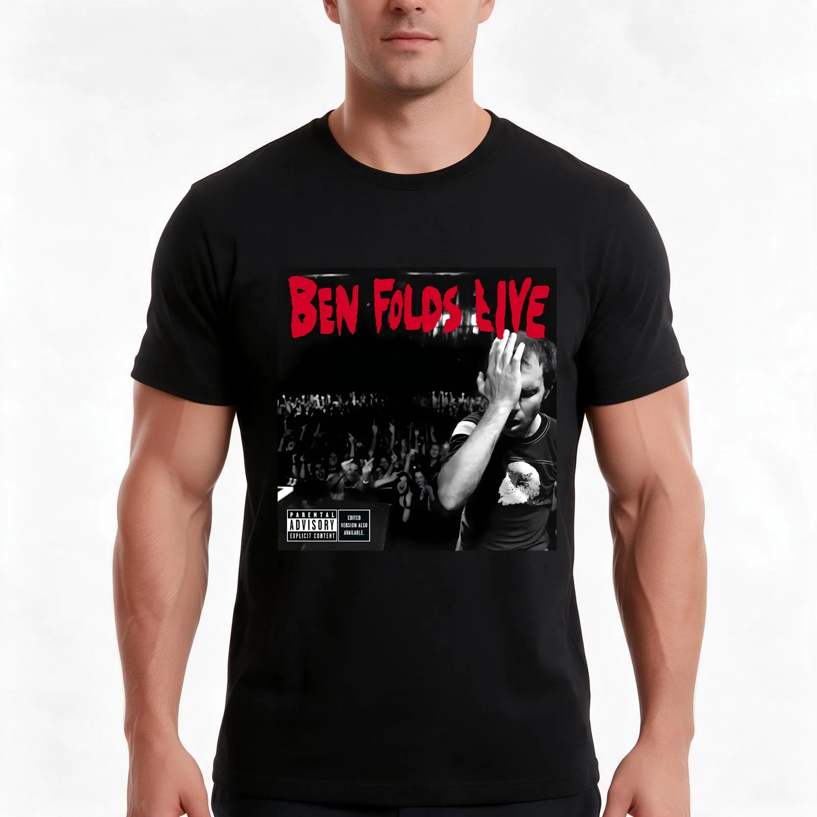 Ben folds live T-Shirt, Summer Casual Cotton Tee, Oversized Streetwear Tops, Vintage Graphic Print, Loose Fit Short Sleeve