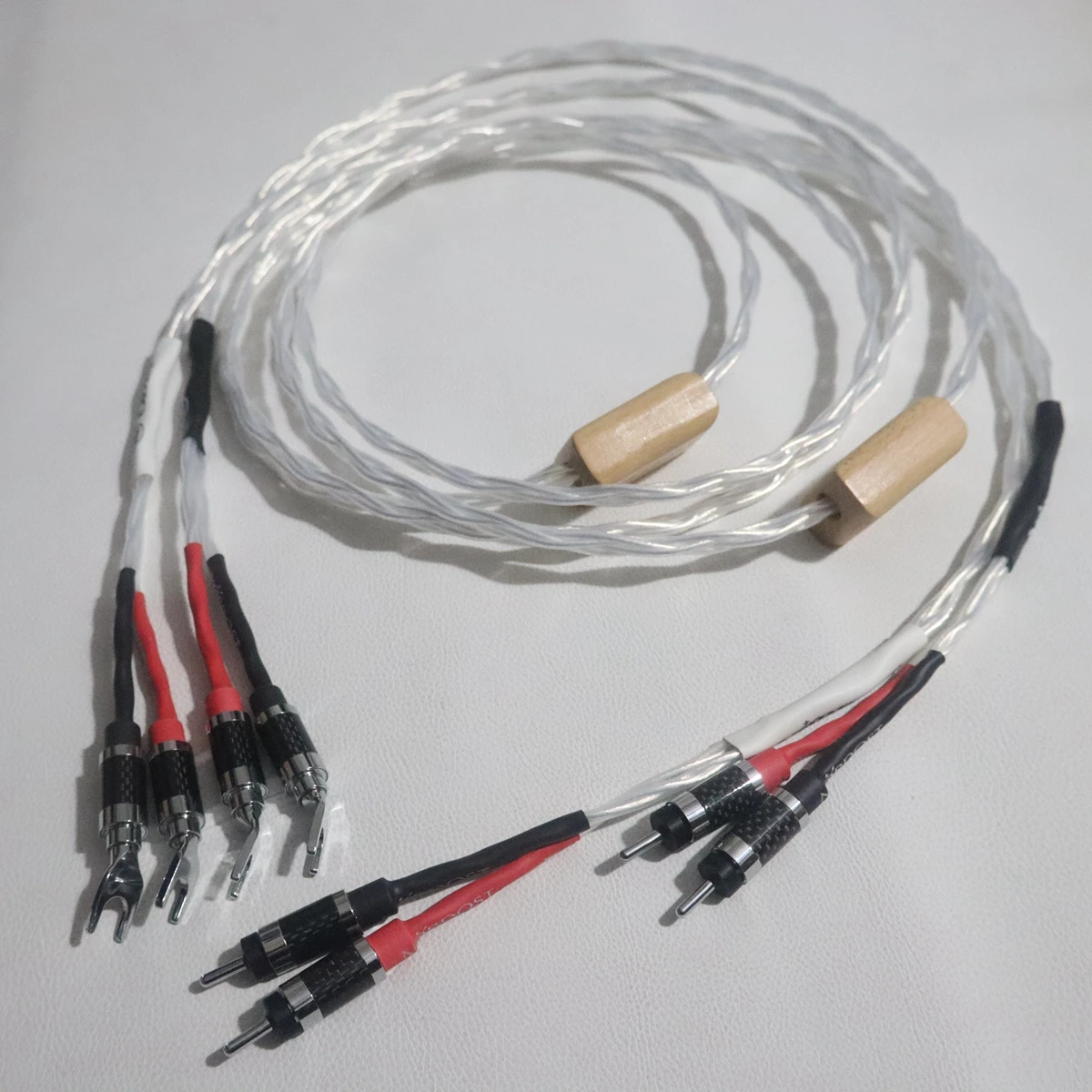 

Restore your sound stage OD series flagship silver left right speaker cable HiFi amplifier cable with furutech carbon fiber plug