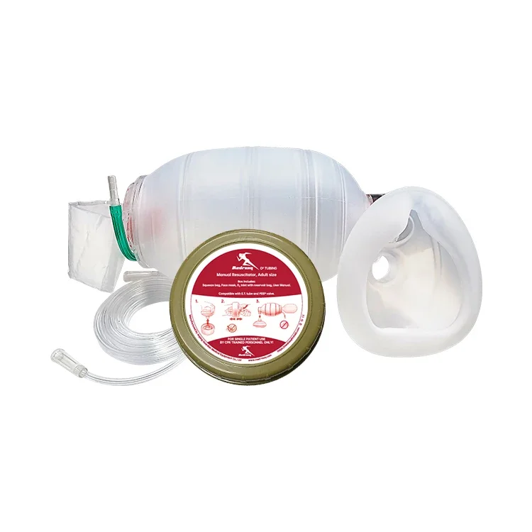 New Launched CPR mask OEM First Aid Manual PVC Silicone Adult pocket bag valve mask Manual Resuscitators Pocket BVM