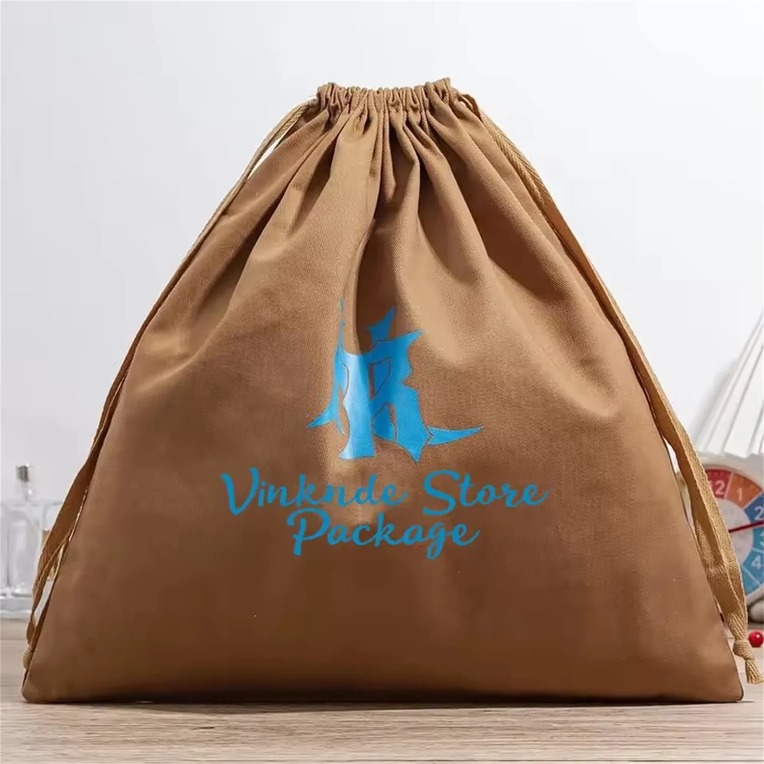 Luxury Soft Personalized Cotton Canvas Drawstring Pouch 50Pack 30x40cm Large Dust Gift Bags For Shoe Handbag Perfume Cosmetic