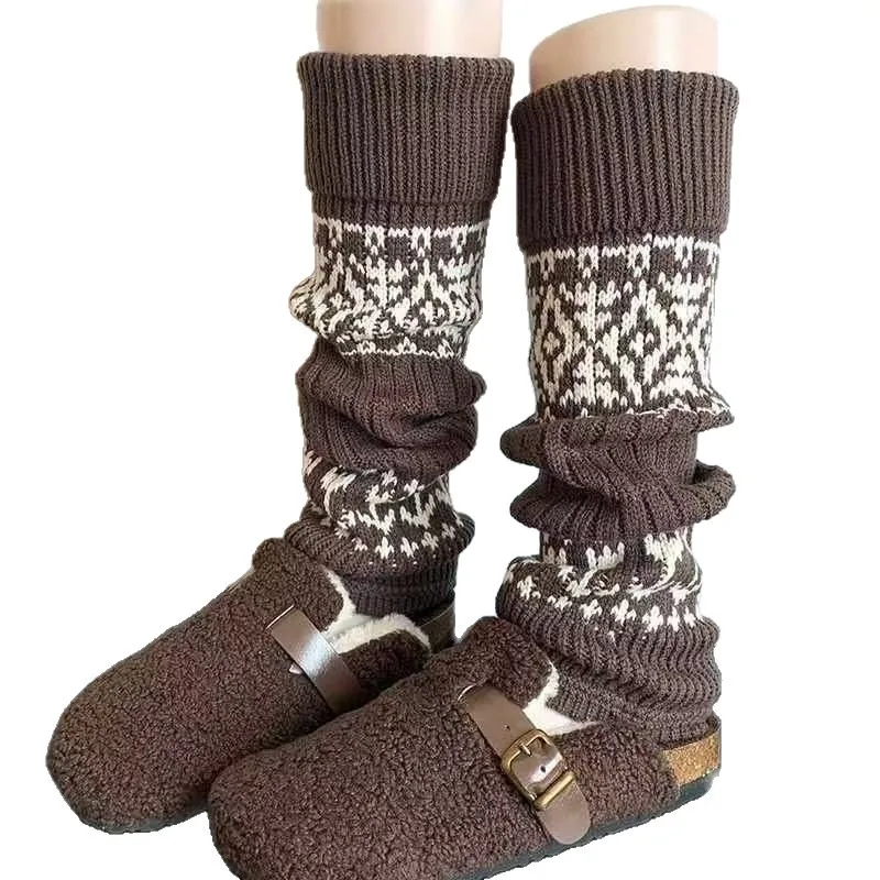 1 زوج جديد إمرأة الخريف والشتاء Legwarmers Kapron الزهور نيباد جوارب السيقان الإناث الفتيات كومة كومة الجوارب الرياضة السلامة #6