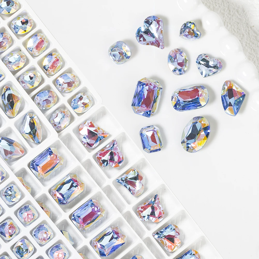 

Nail Enhancement K9 Crystal Diamond Blinking Blue Multi Faceted Shining Nail Water Drop Square Love Diamond Nail Accessories