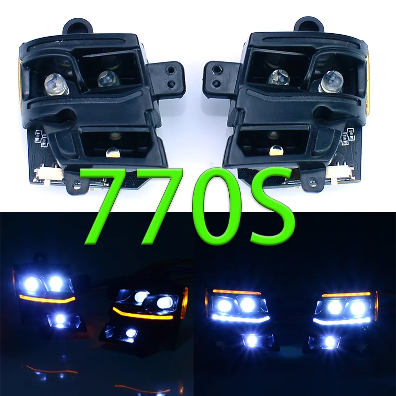 1:14e schaal 770S koplamp en achterlicht dubbele flitsmodus sequentiële richtingaanwijzers voor Tamiya RC vrachtwagen SCANIA 770S 56368 56371 auto