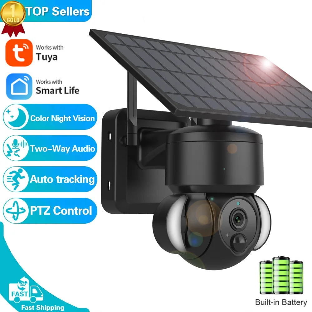

2-мегапиксельная солнечная Wi-Fi камера, солнечные панели, PTZ-камеры наблюдения, IP-камеры, беспроводная PIR-камера для слежения за человеком, CCTV HD, уличное водонепроницаемое приложение Tuya