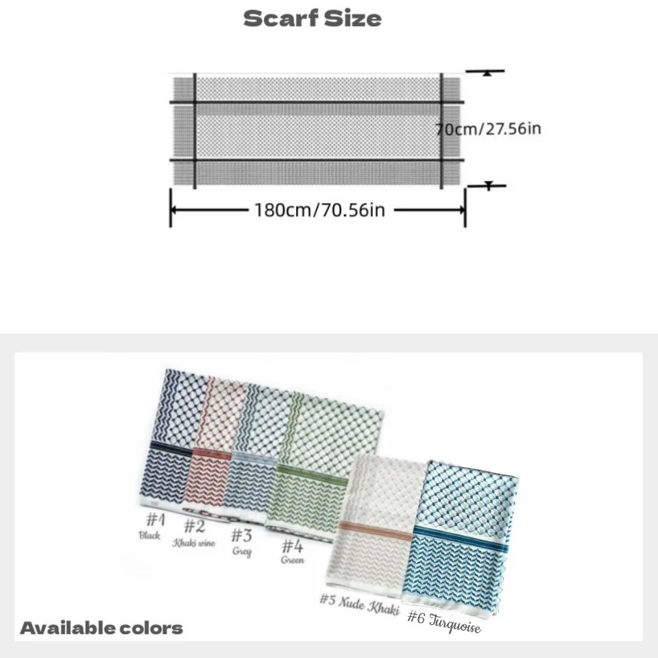 11-Farbiger Muslimischer Keffiyeh Hijab Chiffon-Druck Schal Kufiyya Saudi Mode Damen Weiche Kopfbedeckung Geometrischer Stil Arabischer Kaffiyeh Schal – Detail 1