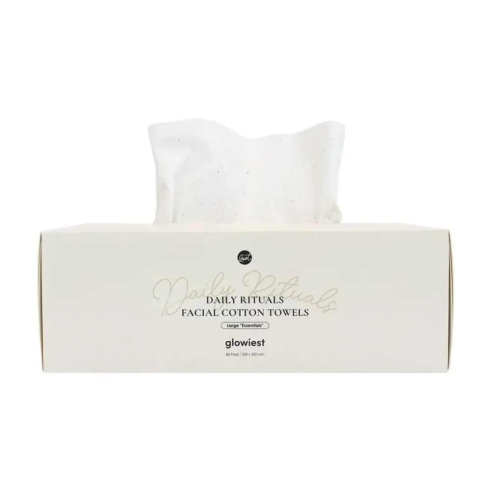 

Large Biodegradable Facial Cotton Towels, Disposable Makeup Remover Wipes, 80 Count