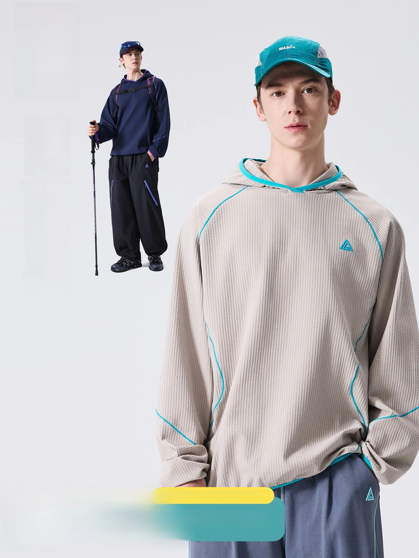 

LAZY DAY Outdoor Quick Dry Long Sleeve T-Shirt Men's Spring Climbing Hiking Casual Hooded Top Polyester Fabric Breathable